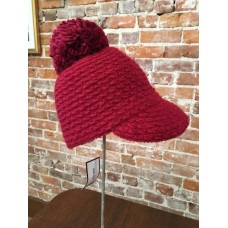 Nine West Red Knit Pom Pom Cap Newsboy Hat One Size New NWT 887661169792 eb-49262179